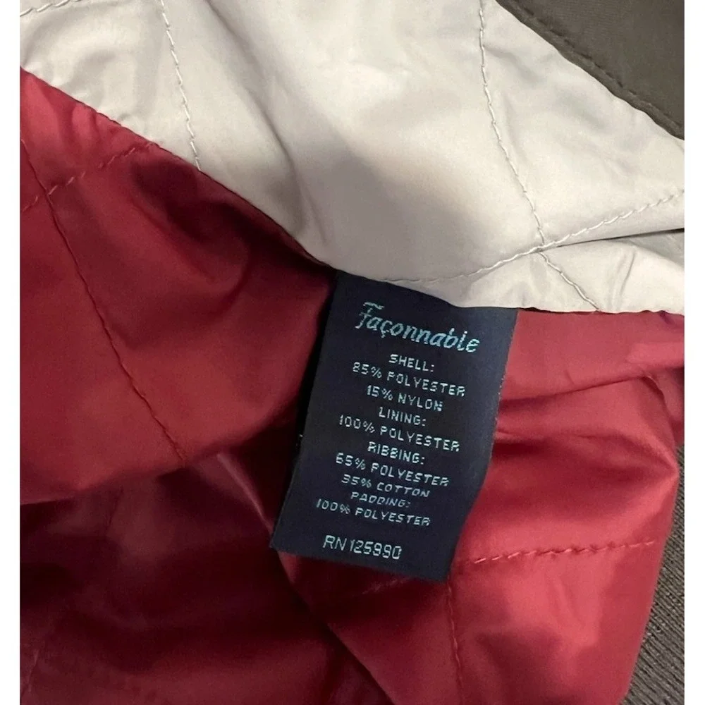 Faconnable Men's M Brown Microfiber Bomber Jacket w/ Colorful Quilted Lining NWT